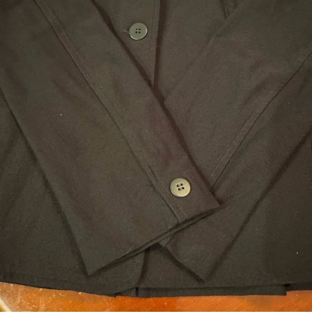 Eileen Fisher One Button Viscose Blend Washable Blazer Black S / P